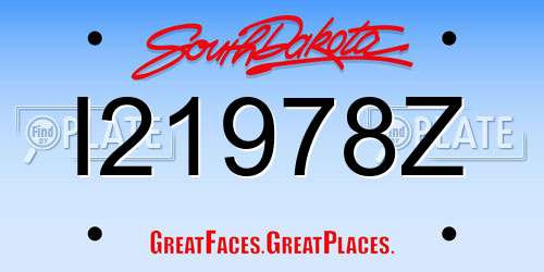 I21978Z South Dakota License Plate