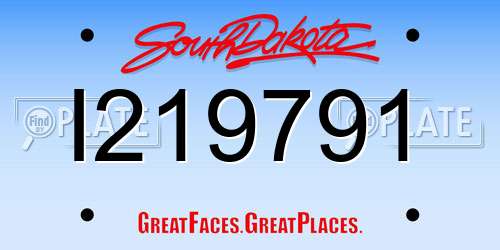 I219791 South Dakota License Plate