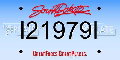 I21979I South Dakota License Plate