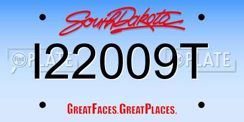I22009T South Dakota License Plate