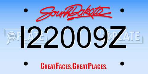 I22009Z South Dakota License Plate
