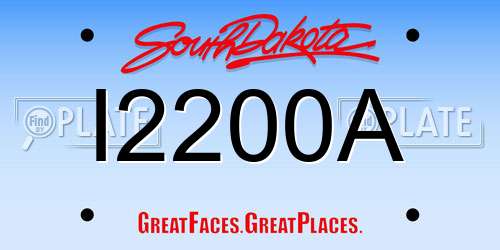 I2200A South Dakota License Plate