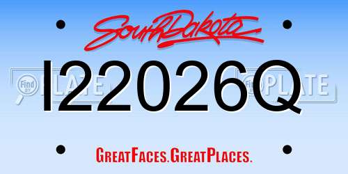 I22026Q South Dakota License Plate