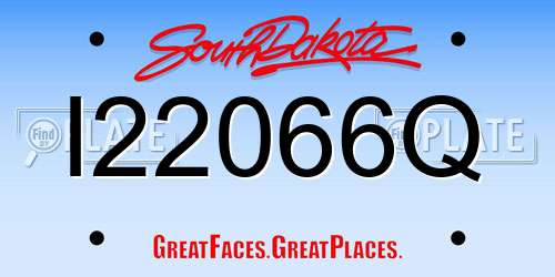 I22066Q South Dakota License Plate