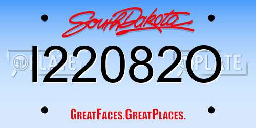 I22082O South Dakota License Plate