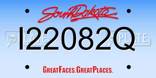 I22082Q South Dakota License Plate