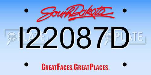 I22087D South Dakota License Plate