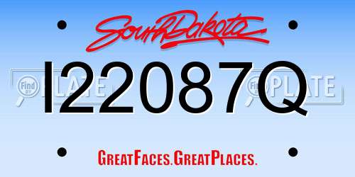 I22087Q South Dakota License Plate