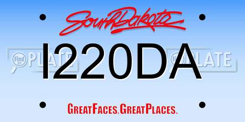 I220DA South Dakota License Plate