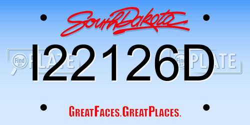 I22126D South Dakota License Plate