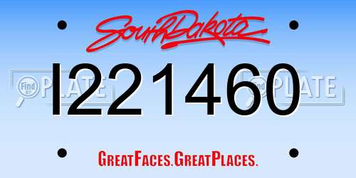 I221460 South Dakota License Plate