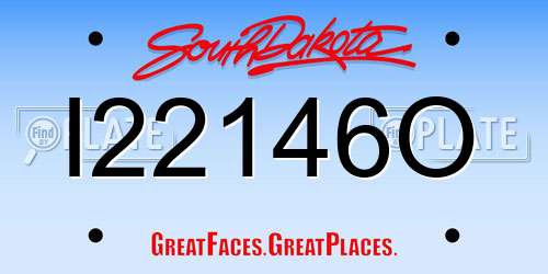 I22146O South Dakota License Plate