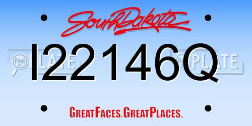 I22146Q South Dakota License Plate