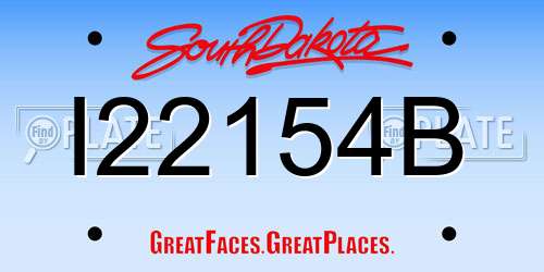 I22154B South Dakota License Plate