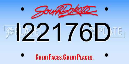 I22176D South Dakota License Plate