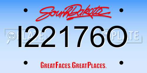 I22176O South Dakota License Plate
