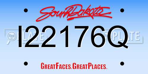 I22176Q South Dakota License Plate