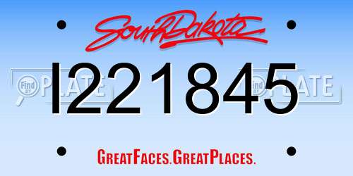 I221845 South Dakota License Plate