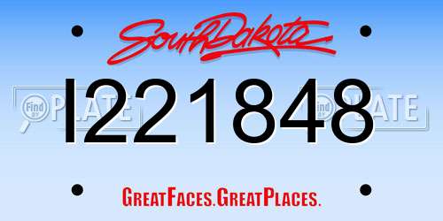 I221848 South Dakota License Plate