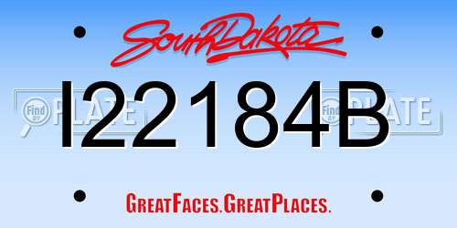 I22184B South Dakota License Plate