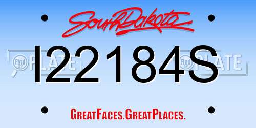 I22184S South Dakota License Plate