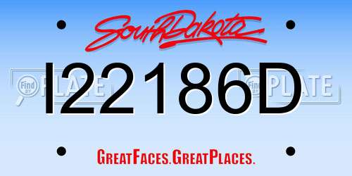 I22186D South Dakota License Plate