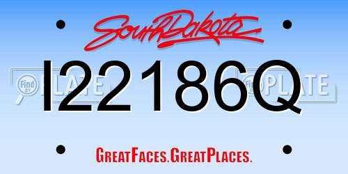 I22186Q South Dakota License Plate