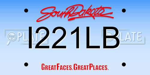 I221LB South Dakota License Plate