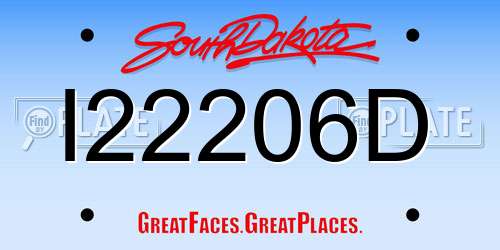 I22206D South Dakota License Plate