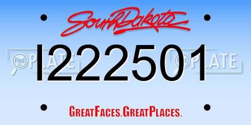 I222501 South Dakota License Plate