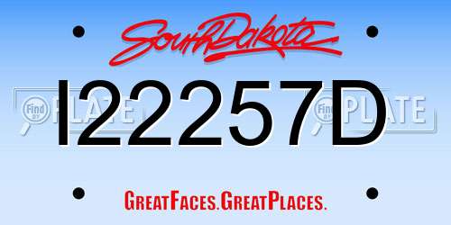 I22257D South Dakota License Plate