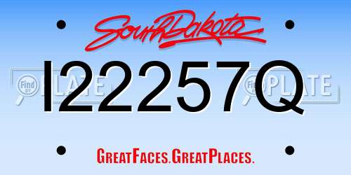 I22257Q South Dakota License Plate