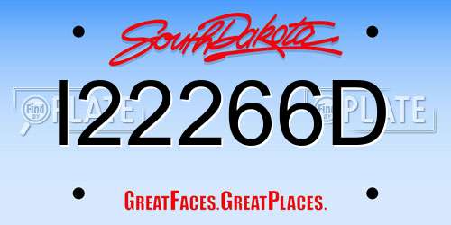 I22266D South Dakota License Plate