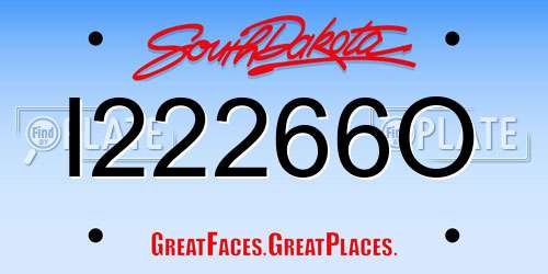 I22266O South Dakota License Plate