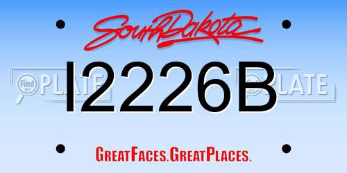 I2226B South Dakota License Plate