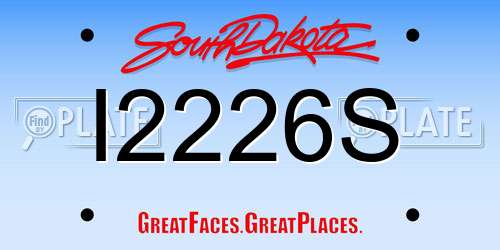 I2226S South Dakota License Plate