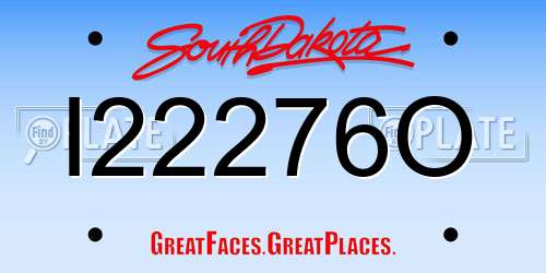 I22276O South Dakota License Plate