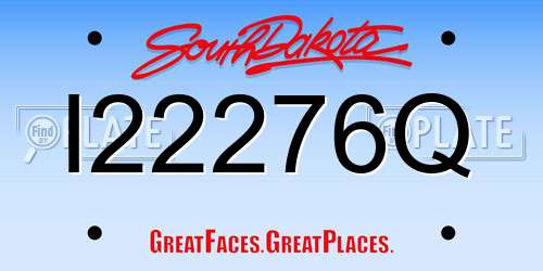 I22276Q South Dakota License Plate