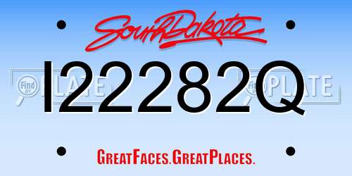 I22282Q South Dakota License Plate