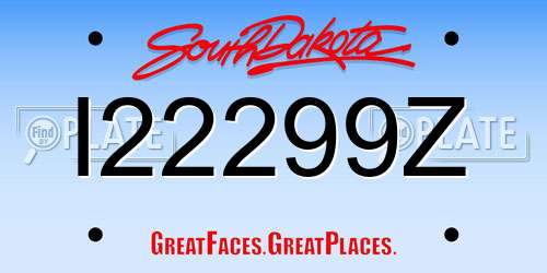 I22299Z South Dakota License Plate