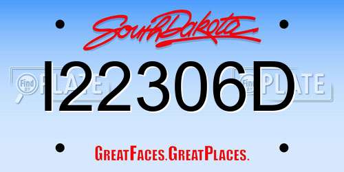 I22306D South Dakota License Plate