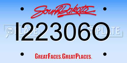 I22306O South Dakota License Plate