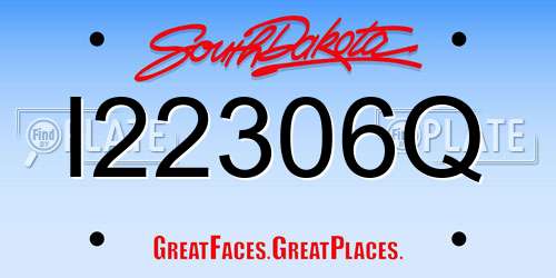 I22306Q South Dakota License Plate