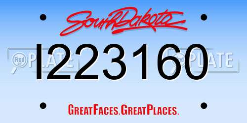 I223160 South Dakota License Plate