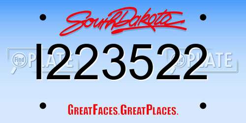 I223522 South Dakota License Plate