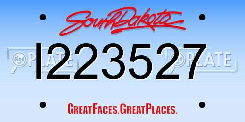 I223527 South Dakota License Plate