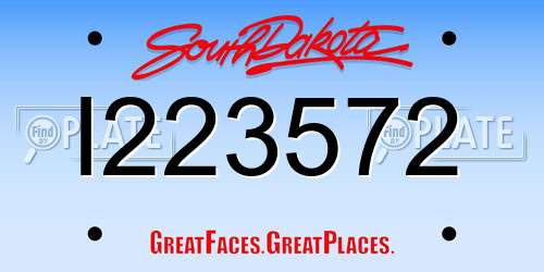 I223572 South Dakota License Plate
