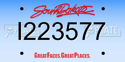 I223577 South Dakota License Plate