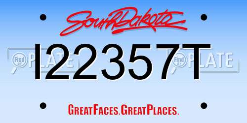 I22357T South Dakota License Plate