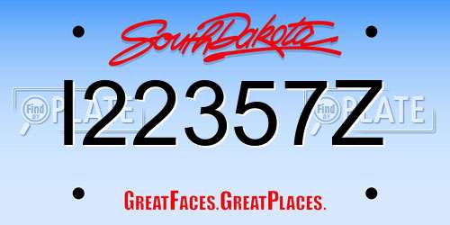 I22357Z South Dakota License Plate